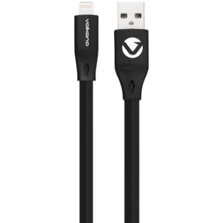 Volkano Slim Series Flat PVC Lightning Cable 1.2m - Black