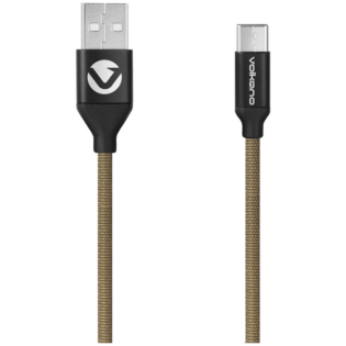 Volkano Weave Series Fabric Braided Micro USB Cable 1.2m - Army Green