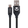 Volkano Weave Series Fabric Braided Micro USB Cable 1.2m - Black