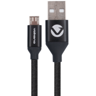 Volkano Weave Series Fabric Braided Micro USB Cable 1.2m - Black