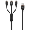 Volkano Flexi Series 3-in-1 Charging Cable - Black