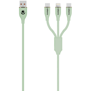 Volkano Flexi Series 3-in-1 Charging Cable - Green