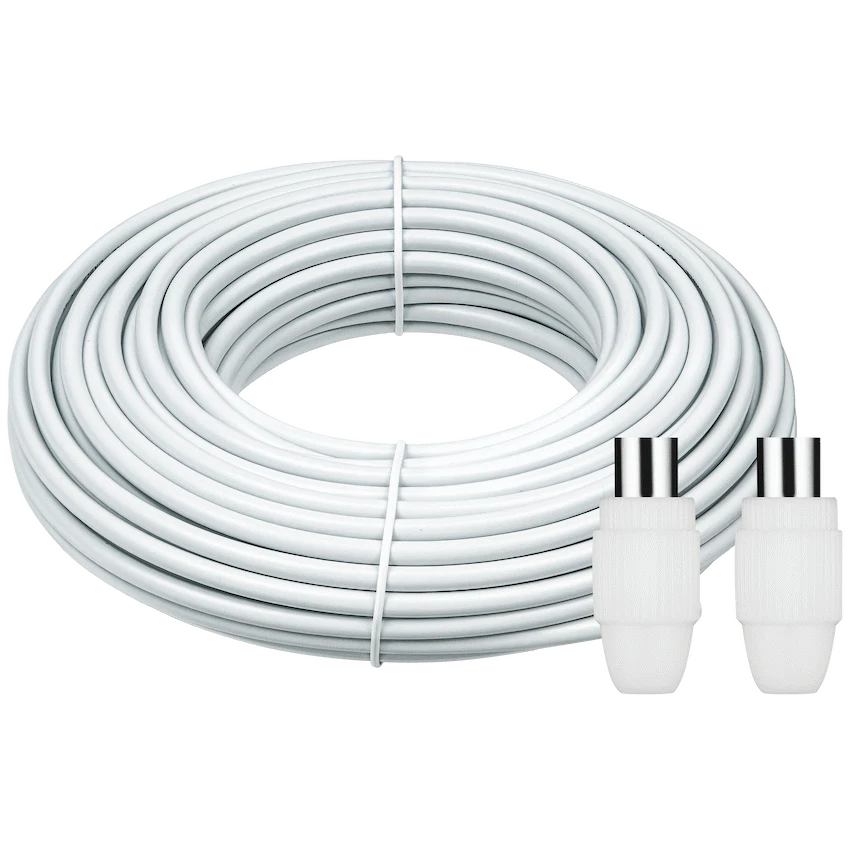 Volkano 20M Coax TV Cable and Volkano 1X Male 1X Female Coax Plugs