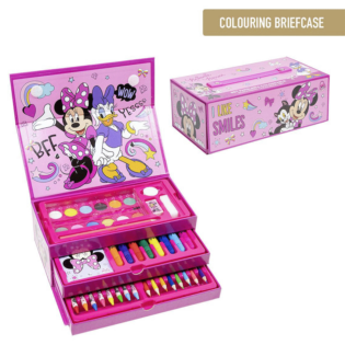 43 PIECE COLOURING STATIONERY BRIEFCASE - MINNIE MOUSE