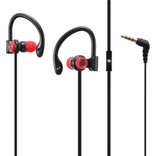Bounce Break series hook-on earphones Black/Red