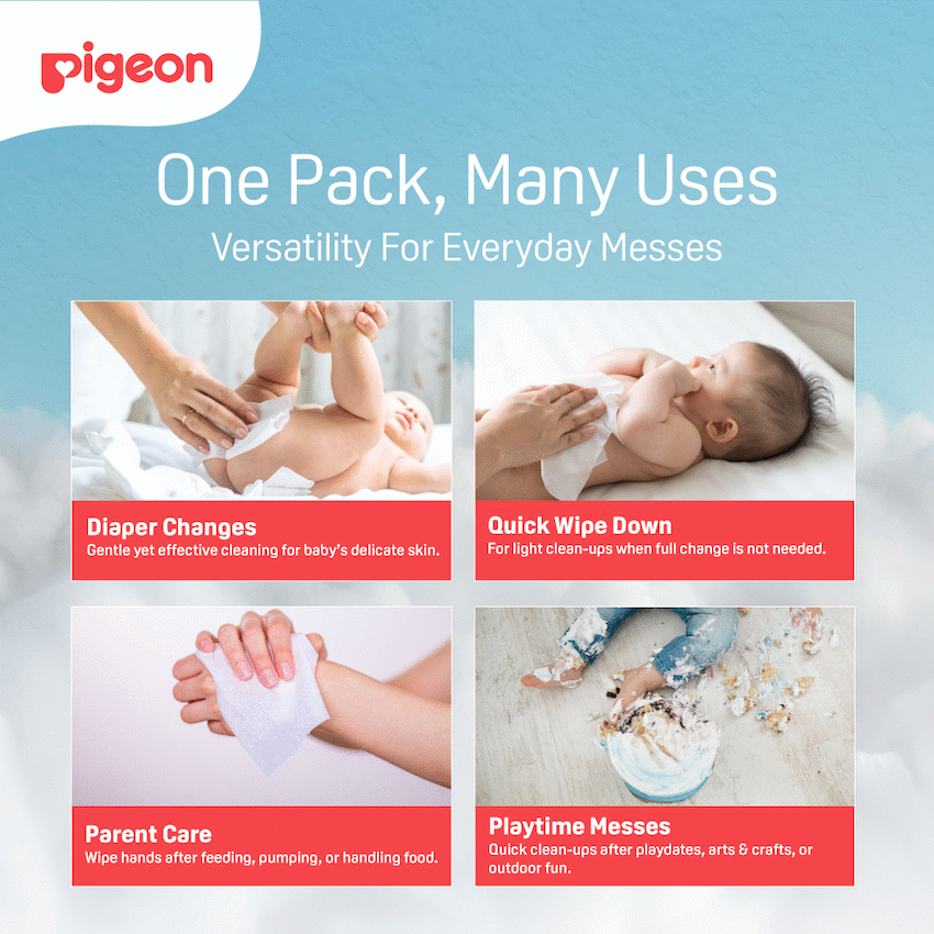 PIGEON AQUA BABY WIPES 70's FLIPTOP 3-IN-1 - Image 10
