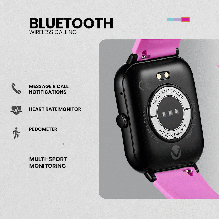 Volkano Chroma Series Smartwatch with Flamingo Pink Strap - Image 10
