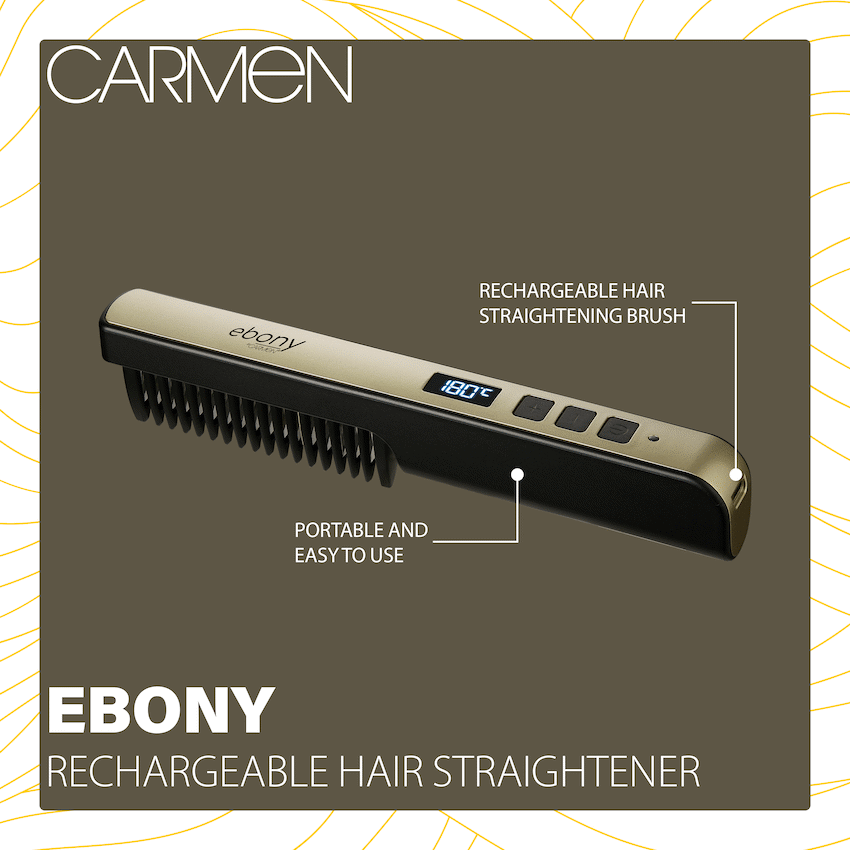 Carmen Ebony Rechargeable Hair Straightener - Image 2