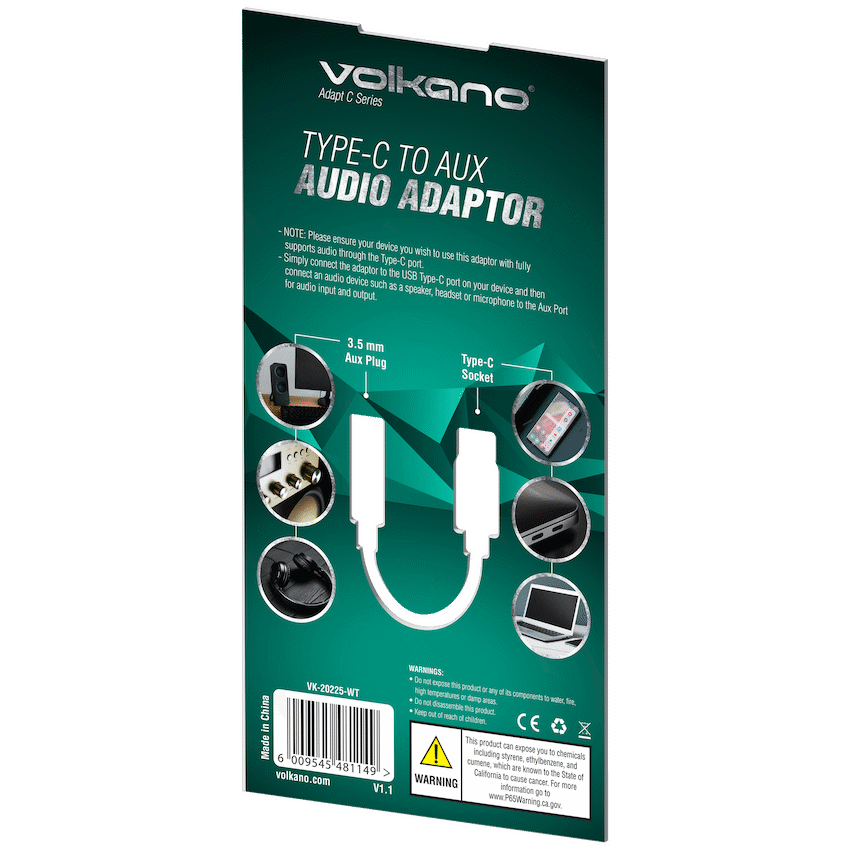 Volkano Adapt C Series Type-C to AUX Audio Adaptor - Image 2