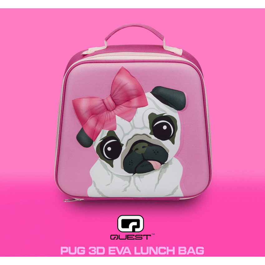 Quest Pug 3D EVA Lunch Bag - Pink - Image 3