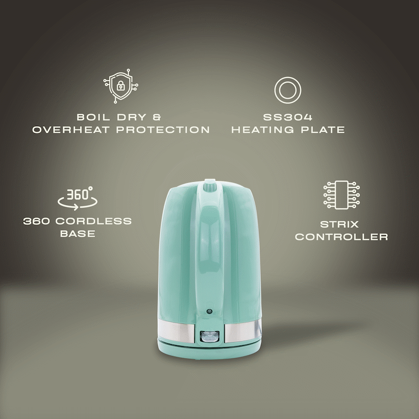 Elektra 2200w 1.7l Plastic Kettle - Green - Image 3