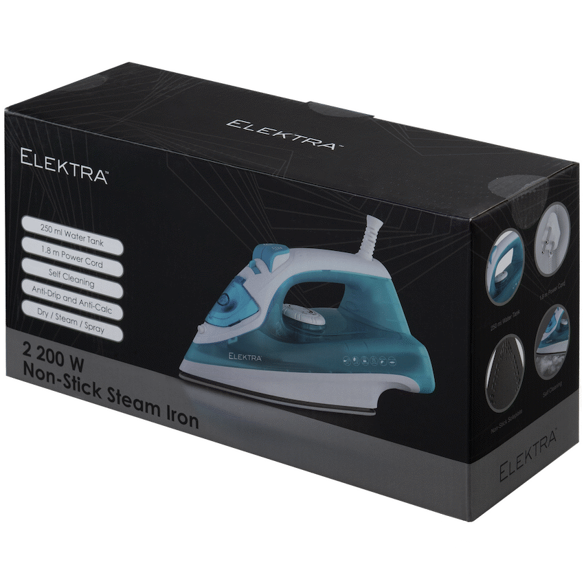 Elektra 2200w Non-Stick Steam Iron - Image 3