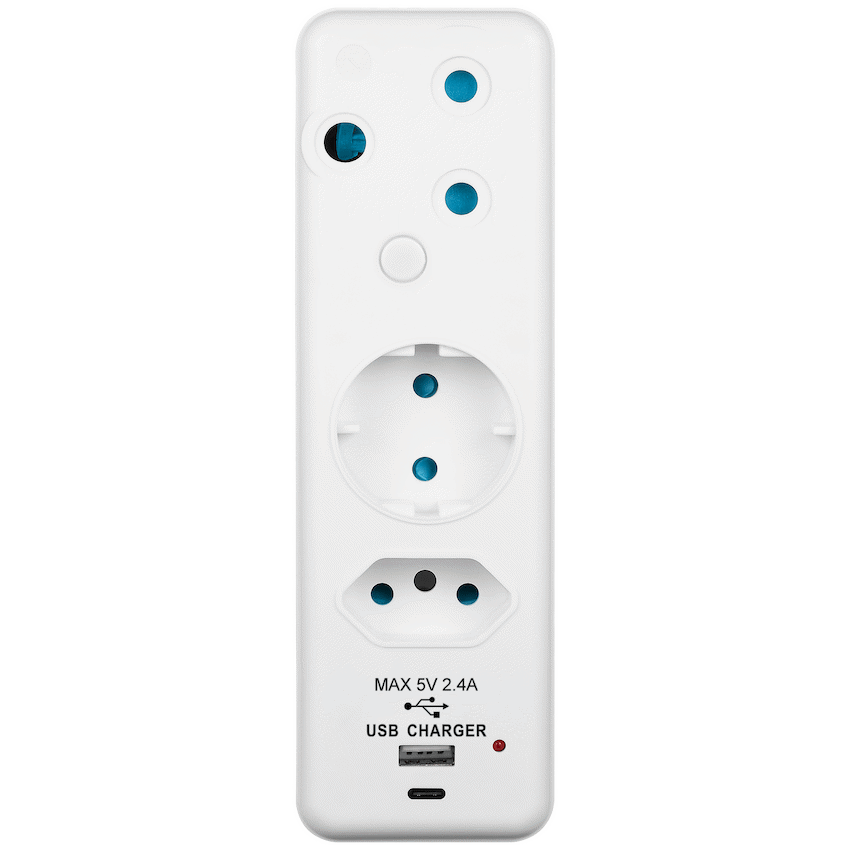 Switched 3-Way Schuko Adaptor with Type C + USB - Image 3