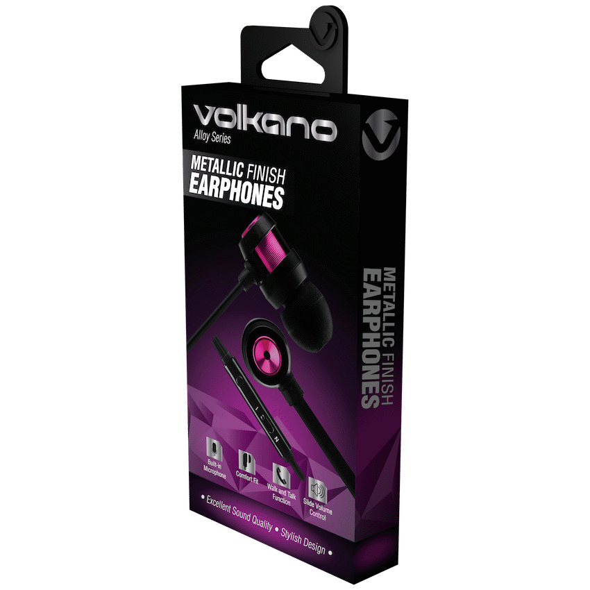 Volkano Alloy series metal earphone - Purple - Image 3