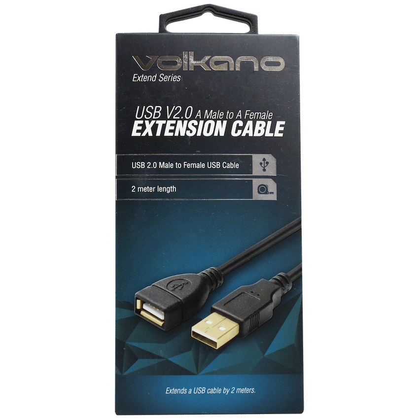 Volkano Extend Series USB Extension Cable - 2m - Black - Image 3