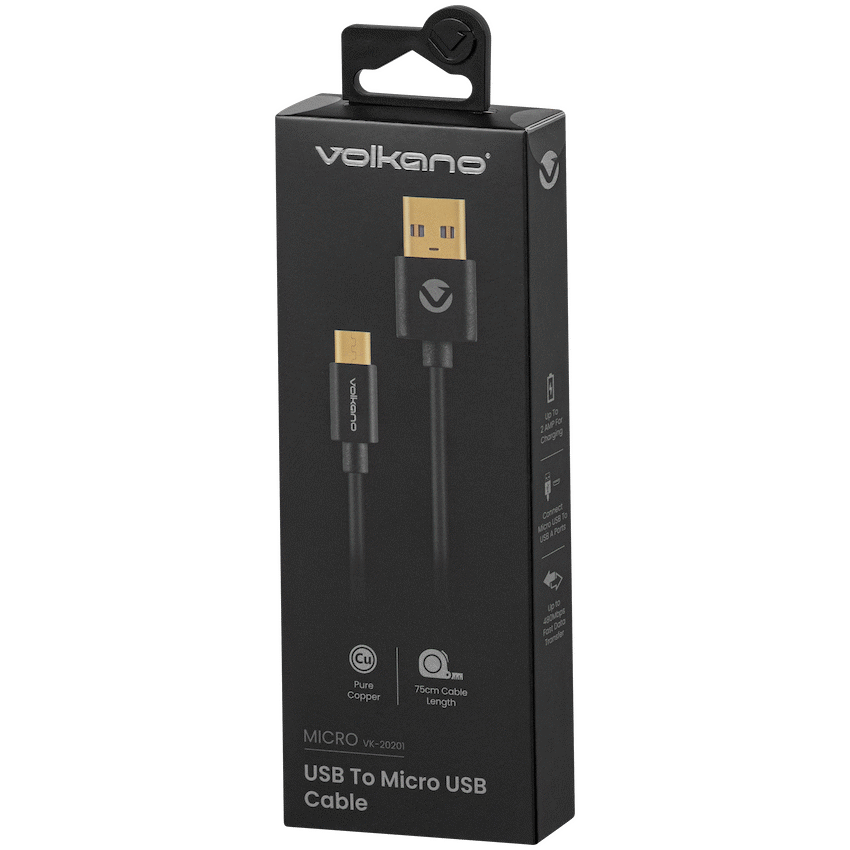 Volkano Micro Series USB to Micro USB M/M Cable 0.75m - Image 2