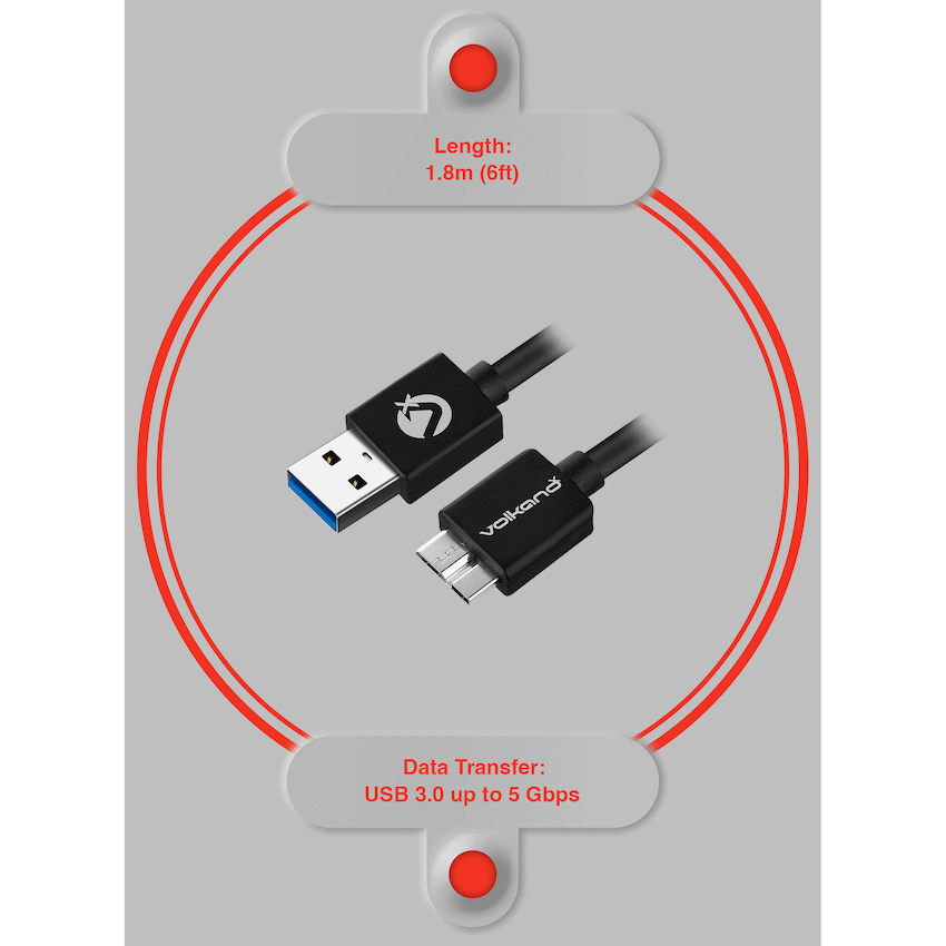 VolkanoX Data Series USB3.0 Micro USB Cable 1.8m - Image 3