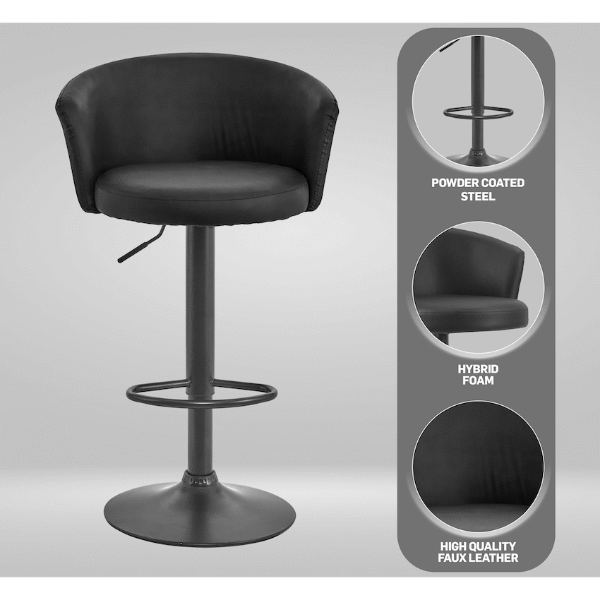 Everfurn Titan Barstool Black - 2 Pack - Image 3