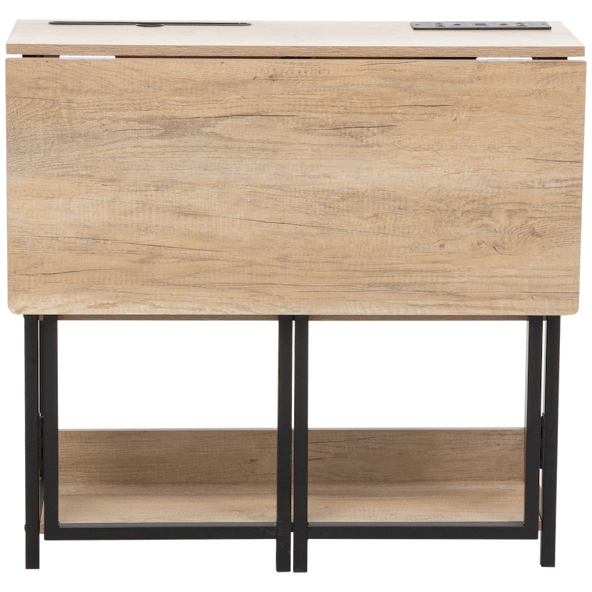 Everfurn Viron Folding Desk with 2-Prong Plugs and USB - Image 3