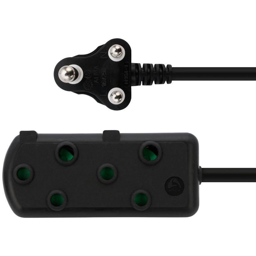 Ellies Side-by-Side Heavy-Duty Extension Lead - 3m - Black - Image 3