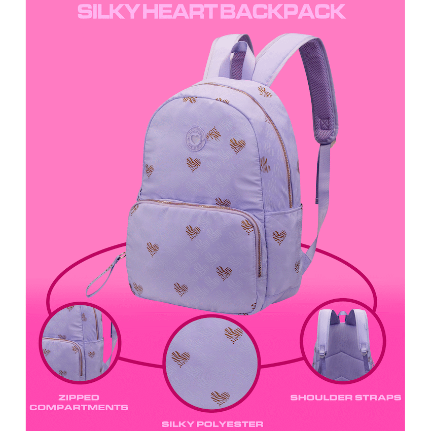 Quest Silky Heart Backpack Lilac - Image 4
