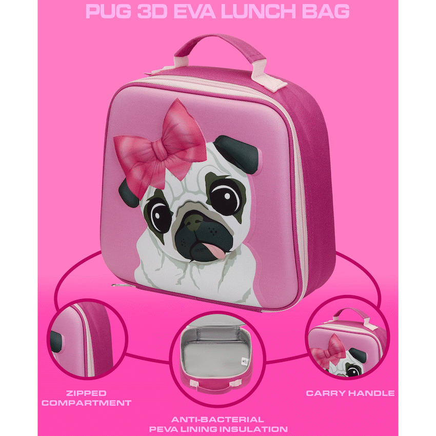 Quest Pug 3D EVA Lunch Bag - Pink - Image 4