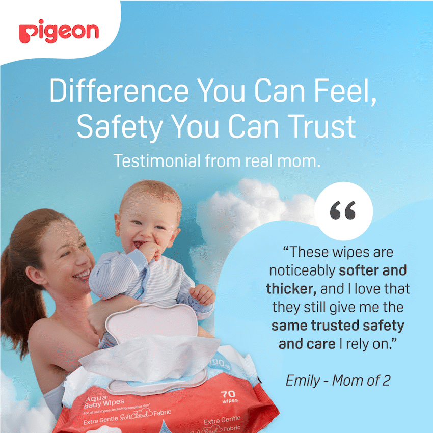 PIGEON AQUA BABY WIPES 70's FLIPTOP 3-IN-1 - Image 4