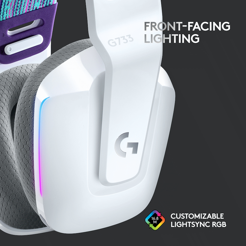 Logitech(R) G733 Lightspeed Wireless RGB Gaming Headset - White - Image 4