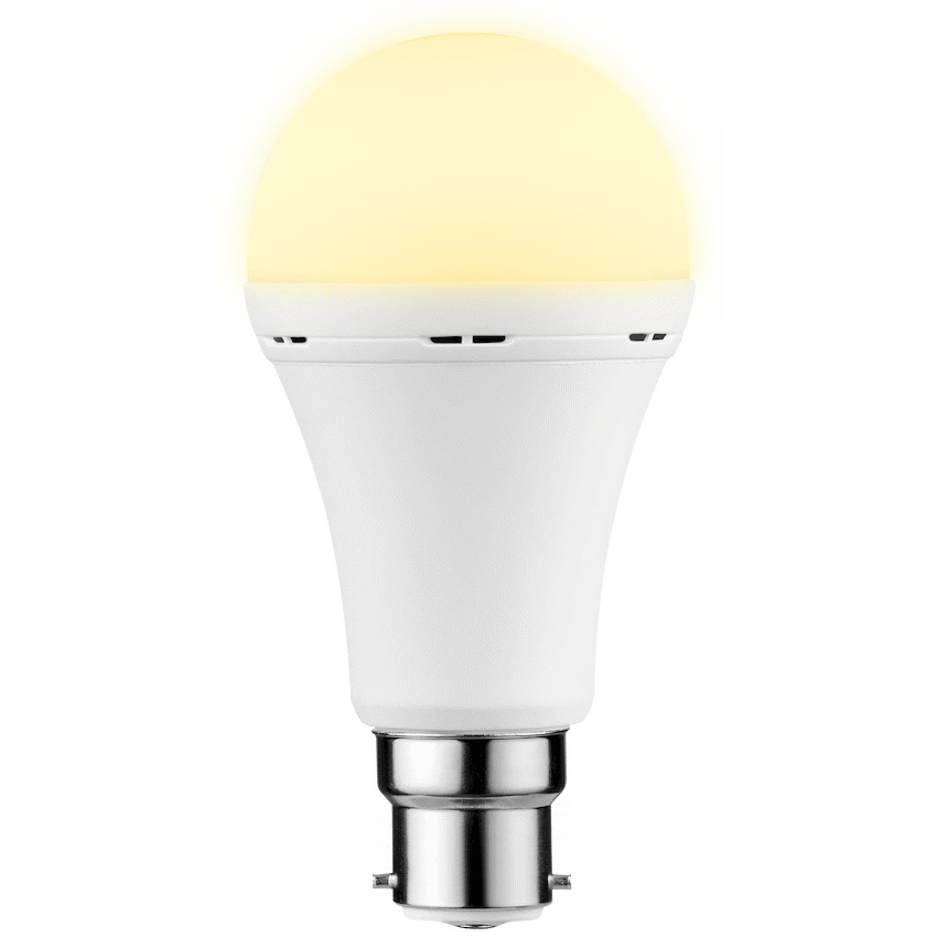 Switched 9w A60 Rechargeable LED Light Bulb - B22 - Warm White - Image 4