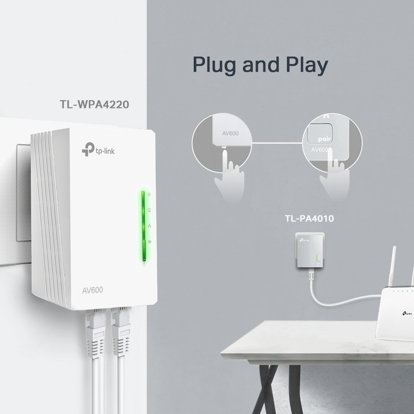 TP-Link TL-WPA4220 KIT AV600 Powerline Wi-Fi Kit - Image 4
