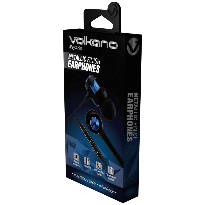 Volkano Alloy Series Metal Earphone - Blue - Image 4