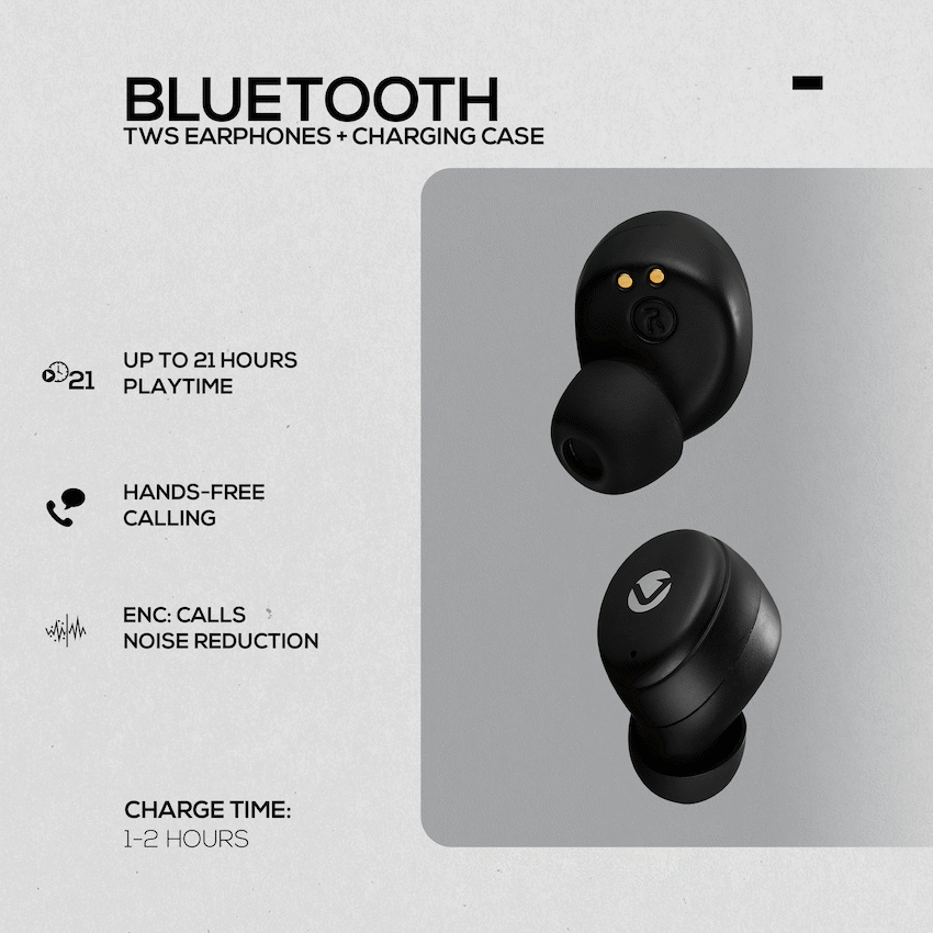 Volkano Sagittarius Series TWS Earphones + Charging Case - Black - Image 4
