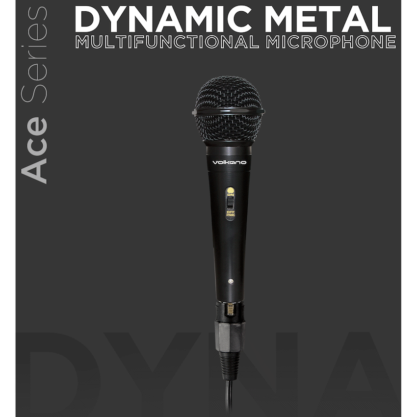 Volkano Ace Series Metal Wired Dynamic Vocal Microphone - Black - Image 4