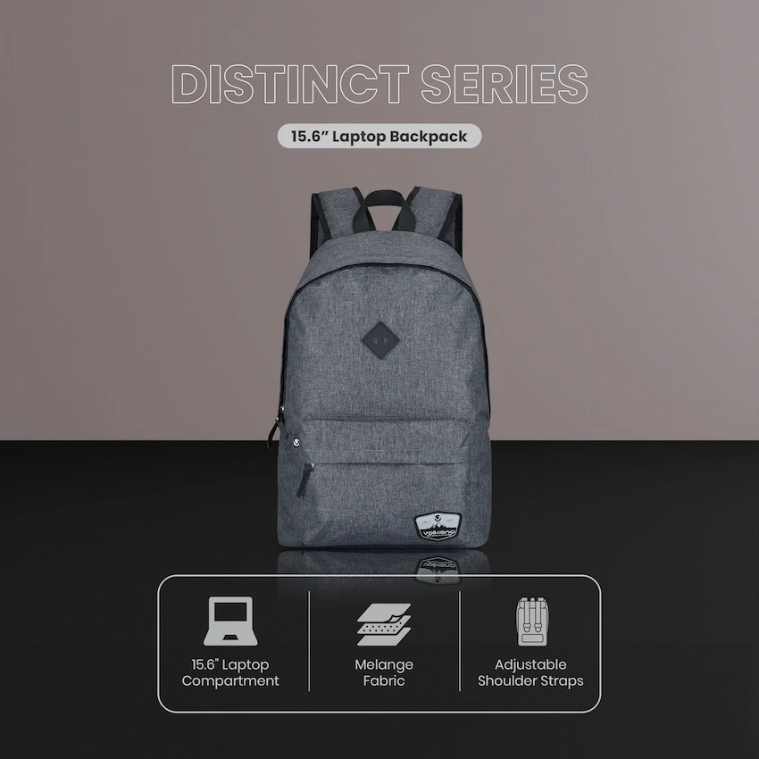 Volkano Distinct 15.6 Laptop Backpack - Grey Melange - Image 4