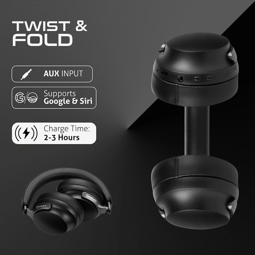 Amplify Chorus 3 Bluetooth Wireless Headphones - Black - Image 4