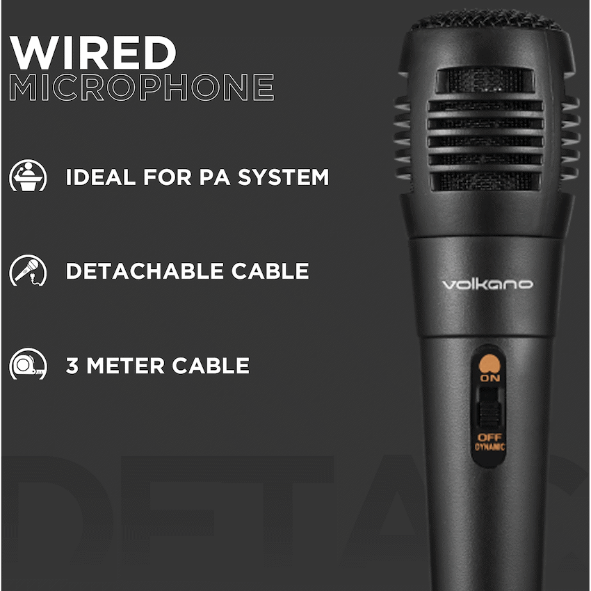 Volkano Vocal Series ABS Wired Microphone - Black - Image 5
