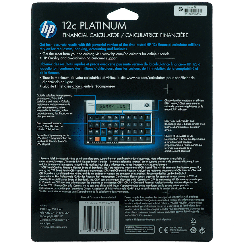 HP 12C Platinum Financial Calculator (Algebraic or RPN) - Image 5