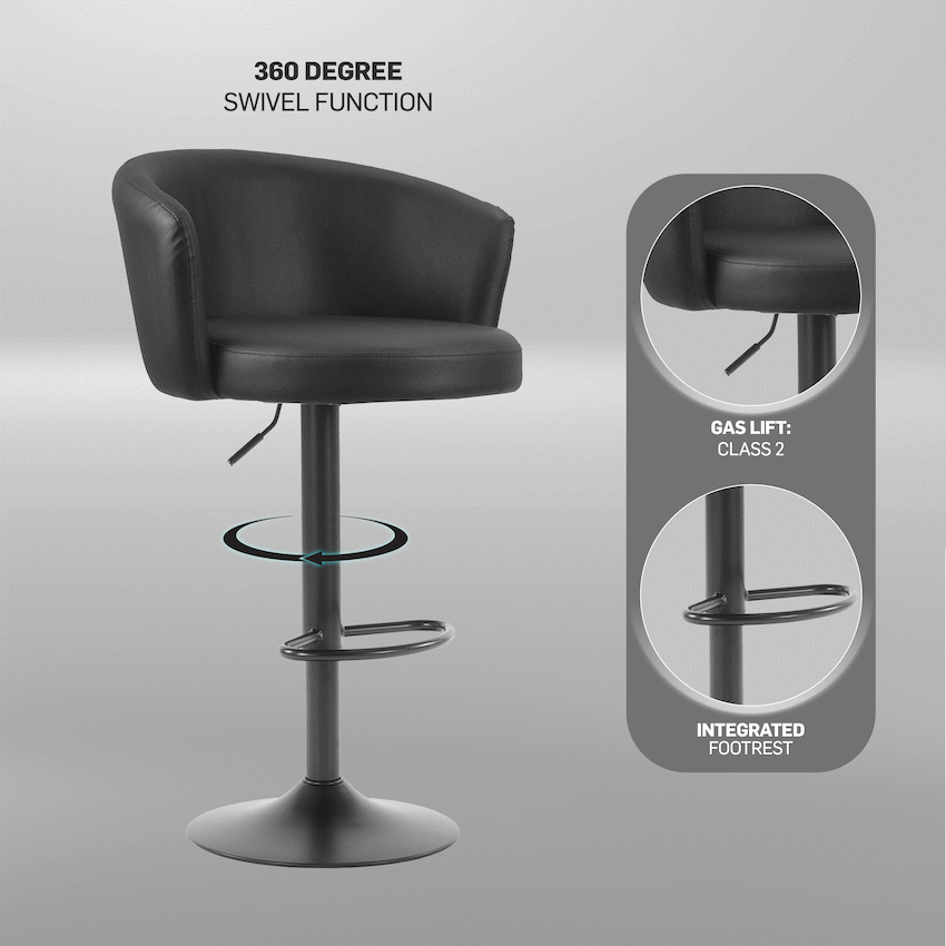 Everfurn Titan Barstool Black - 2 Pack - Image 5