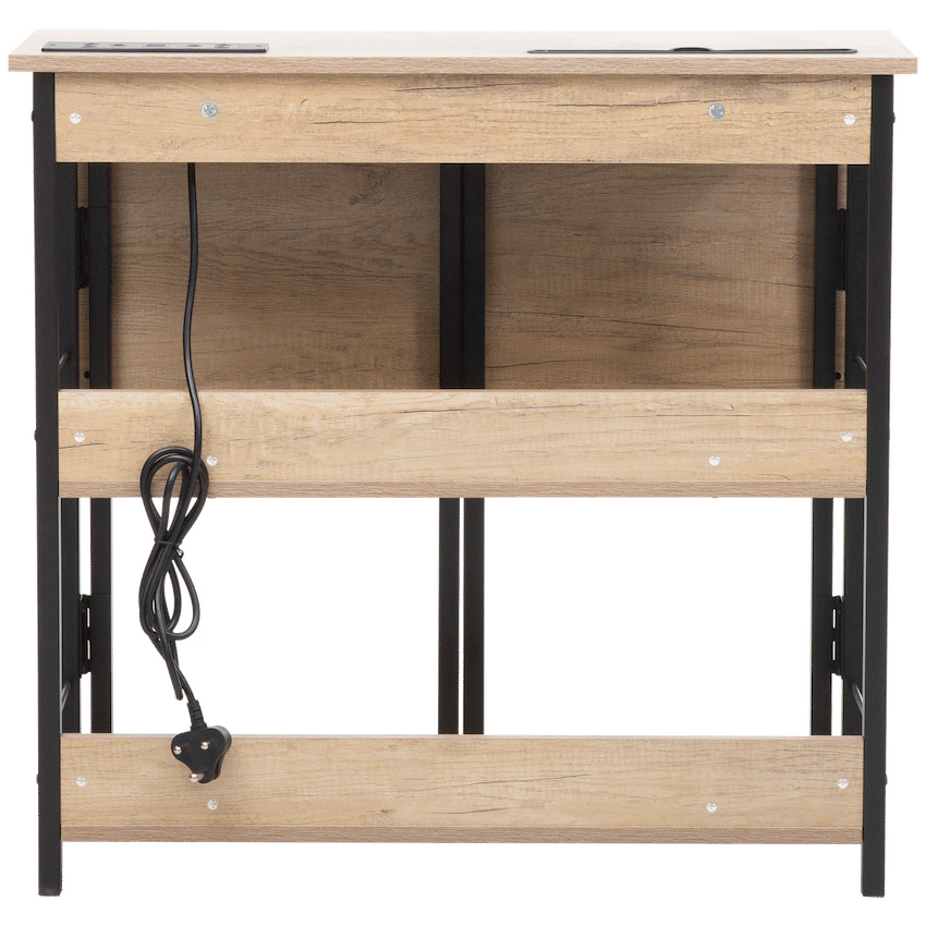Everfurn Viron Folding Desk with 2-Prong Plugs and USB - Image 5