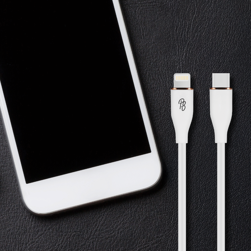 Pro Bass FlexiCord Series 2m 27w Type-C to Lightning Charging Cable - White - Image 5