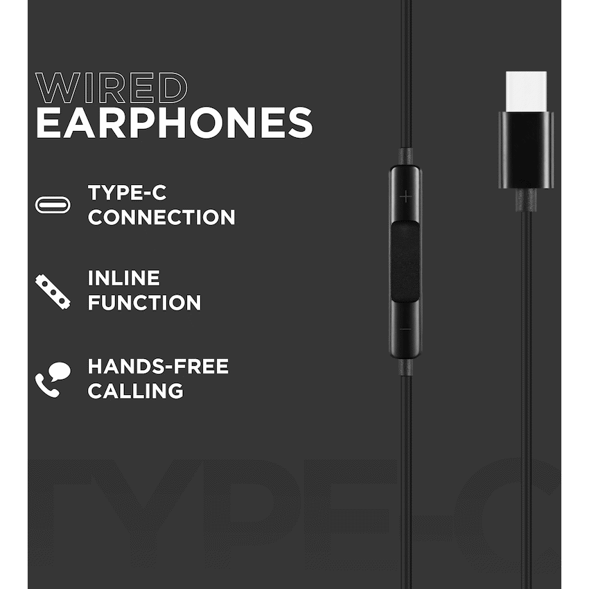 Volkano Prism 2.0 Series Type-C Earphone - Black - Image 6
