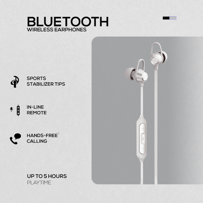 Volkano Rush 2.0 Bluetooth Earphones with Carry Case - Silver - Image 6