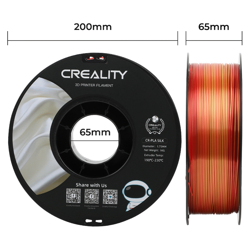 Creality Dual Silk Filament PLA - Golden-Red 1Kg - Image 6
