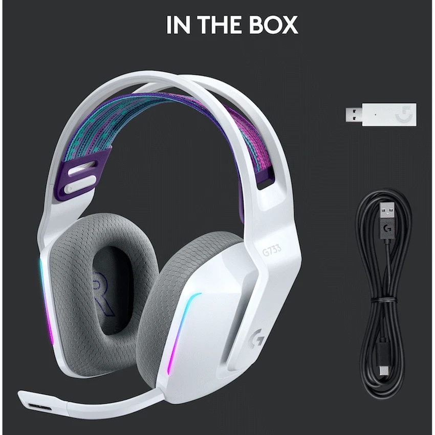 Logitech(R) G733 Lightspeed Wireless RGB Gaming Headset - White - Image 6
