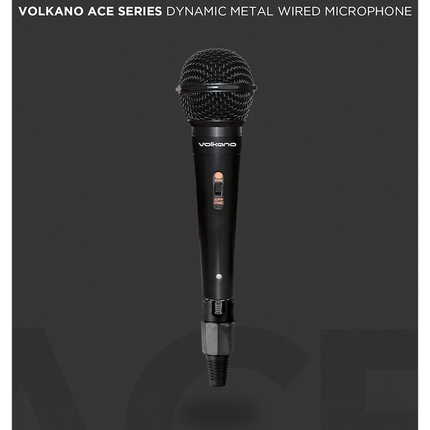 Volkano Ace Series Metal Wired Dynamic Vocal Microphone - Black - Image 7