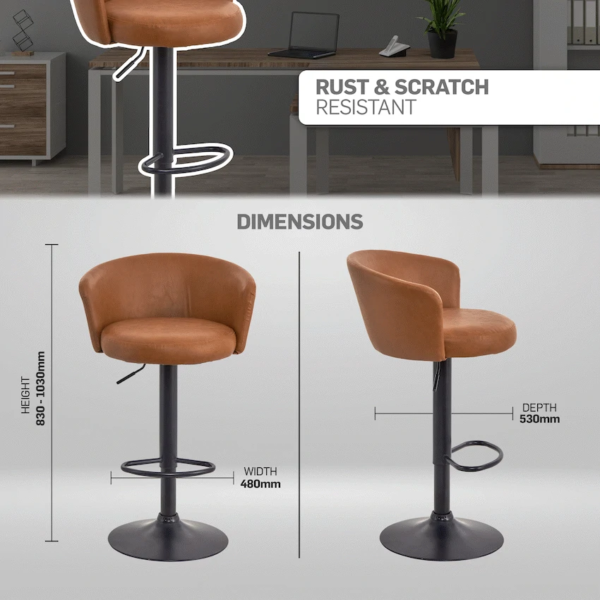 Everfurn Titan Barstool - Tan - Image 8