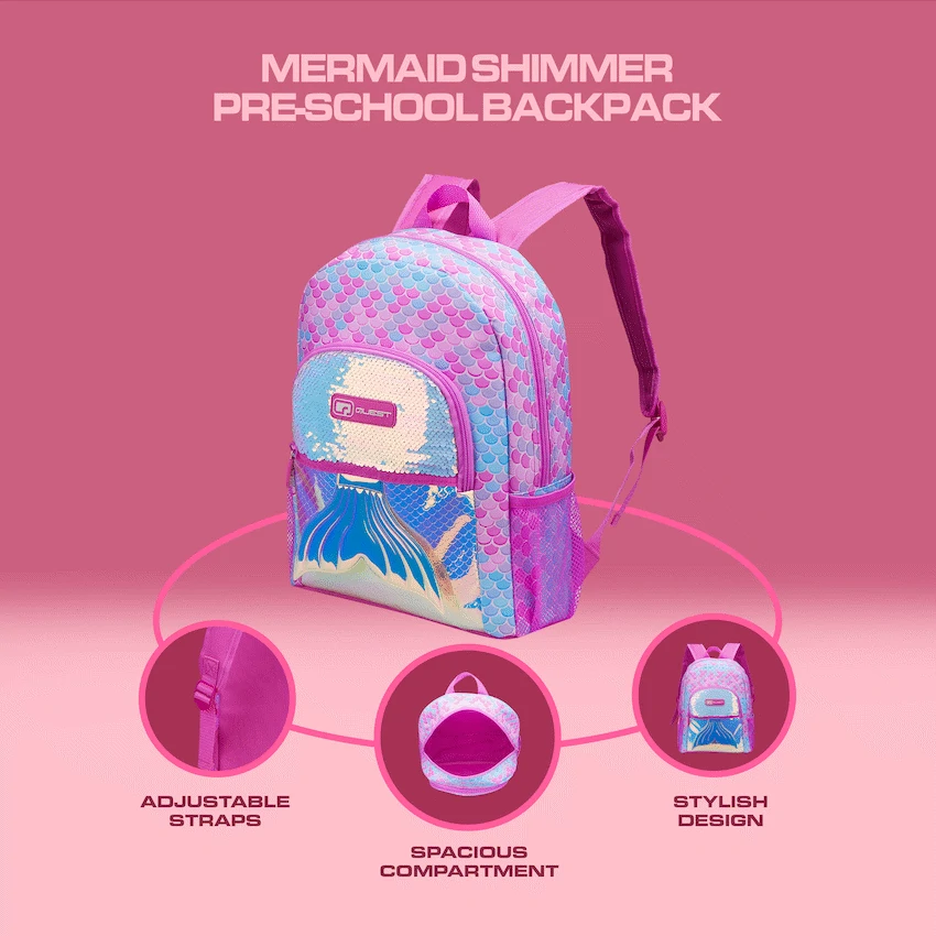 Quest Mermaid Shimmer Pre-School Backpack - Pink - Image 8