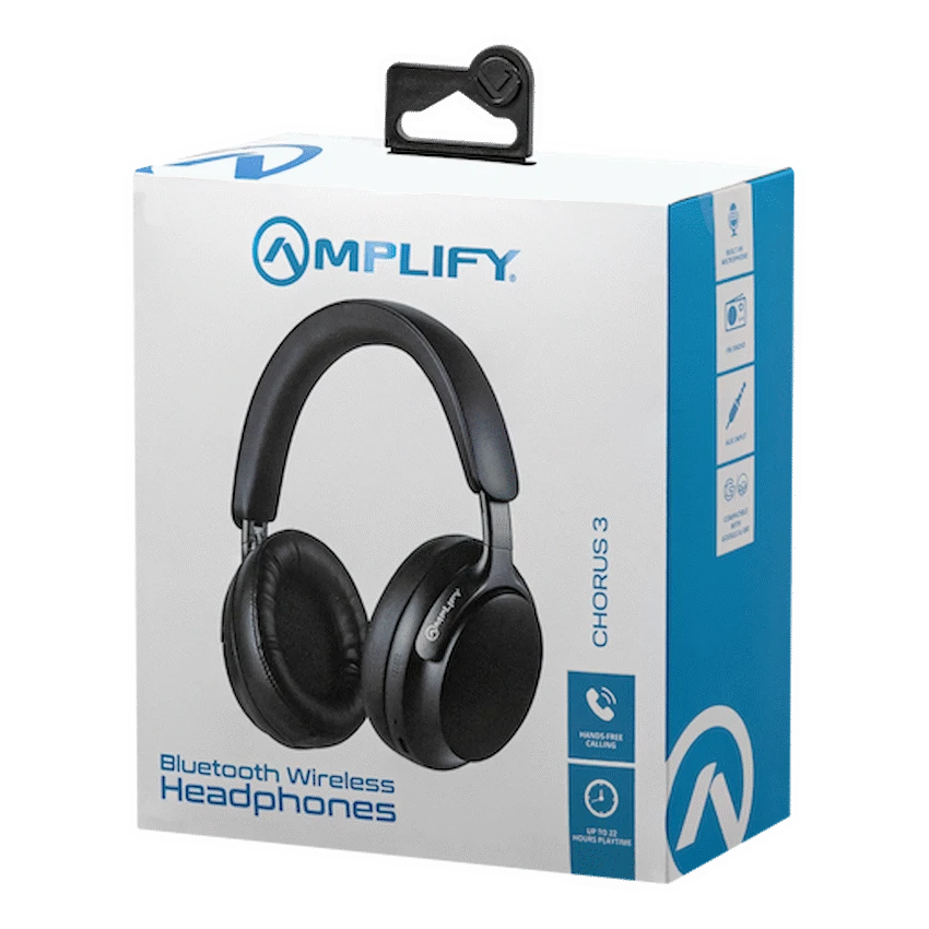 Amplify Chorus 3 Bluetooth Wireless Headphones - Black - Image 8
