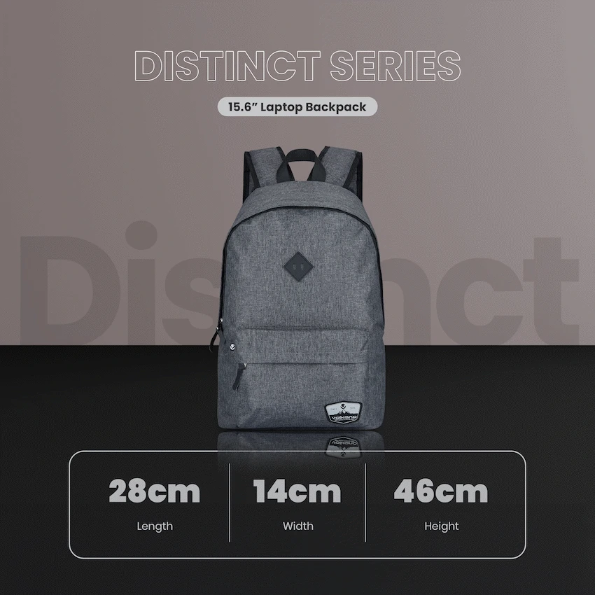 Volkano Distinct 15.6 Laptop Backpack - Grey Melange - Image 8