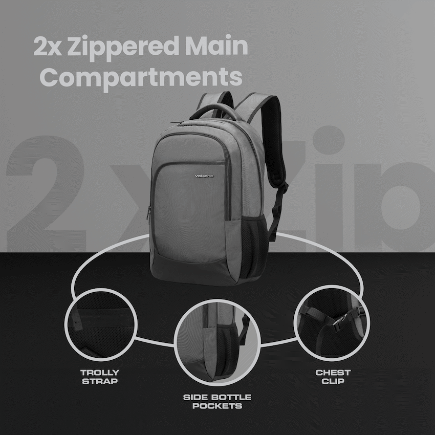 Volkano Nano 15.6" Laptop Backpack - Grey - Image 8